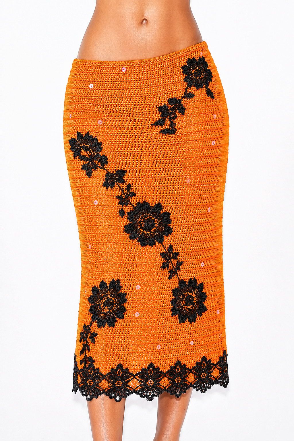 SOLARIS MIDI CROCHET SKIRT